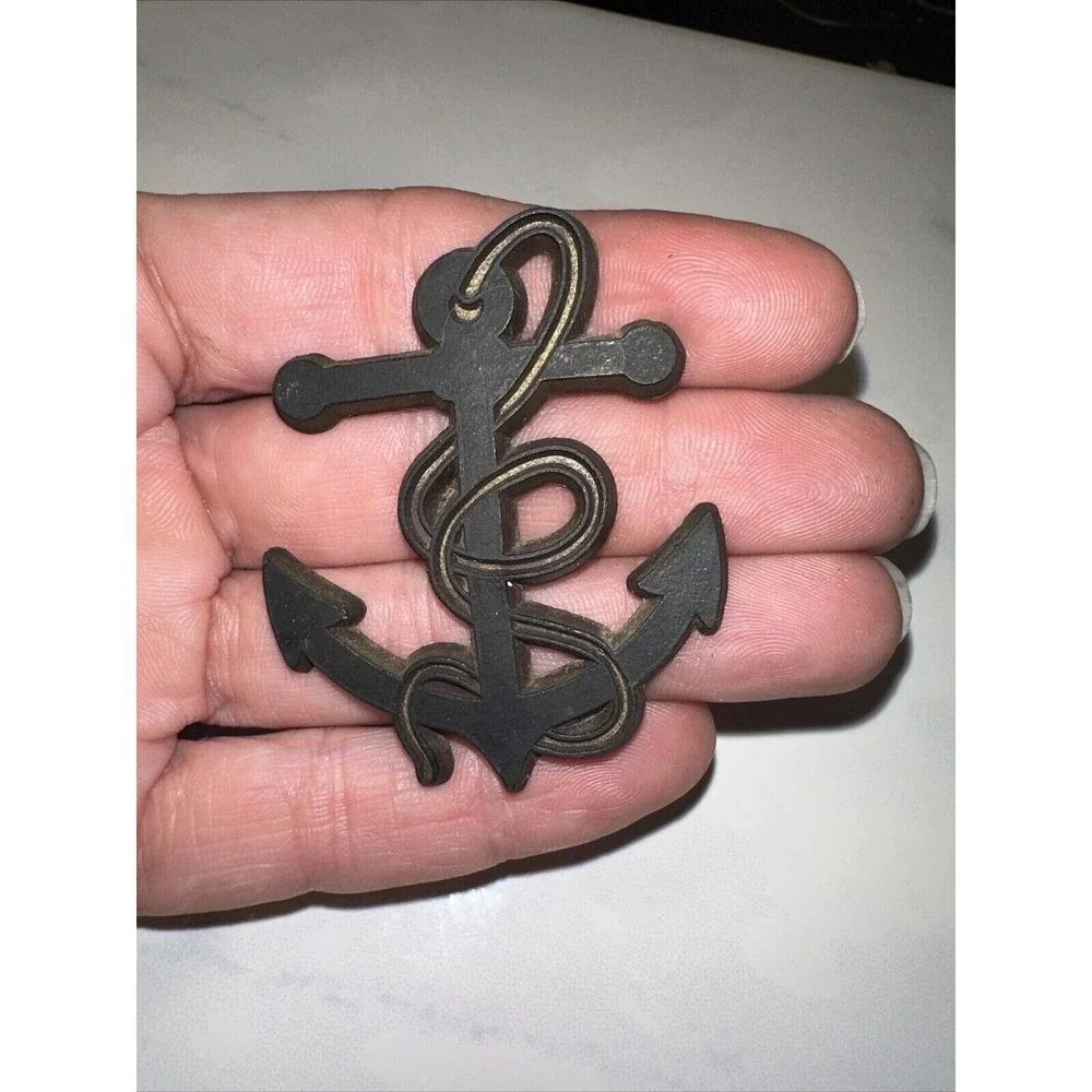 Nautical Fouled‎ Anchor Charm Black Magnet 2.25 Inch